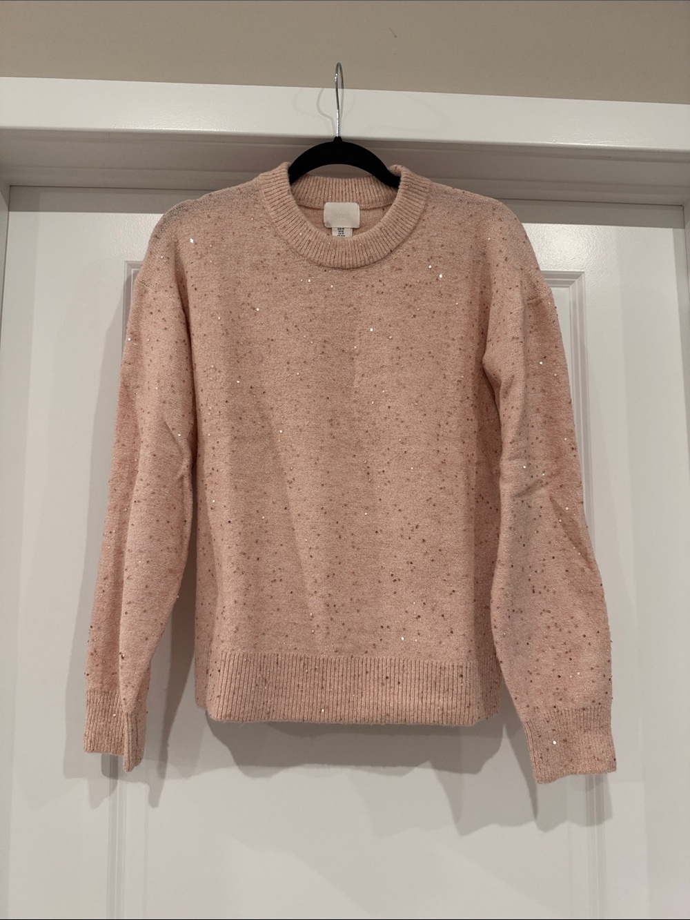 H&M Pink Sequin Crewneck Sweater
